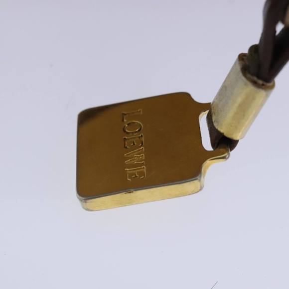 LOEWE Anagram Clutch Bag Leather Beige Brown Gold Auth 93389 - Picture 8 of 16